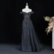 Luxury Off-the-Shoulder Evening Dress with Asymmetrical Tulle Skirt and Boned Bodice