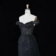 Luxury Off-the-Shoulder Evening Dress with Asymmetrical Tulle Skirt and Boned Bodice