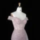 Luxury Off-the-Shoulder Evening Dress with Asymmetrical Tulle Skirt and Boned Bodice