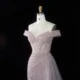 Luxury Off-the-Shoulder Evening Dress with Asymmetrical Tulle Skirt and Boned Bodice