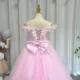 Luxury Pink Tulle Lace Girl Dress Sweep Train Ball Gown