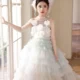 Luxury Sage Green Flower Girl Dresses Handmade Flower