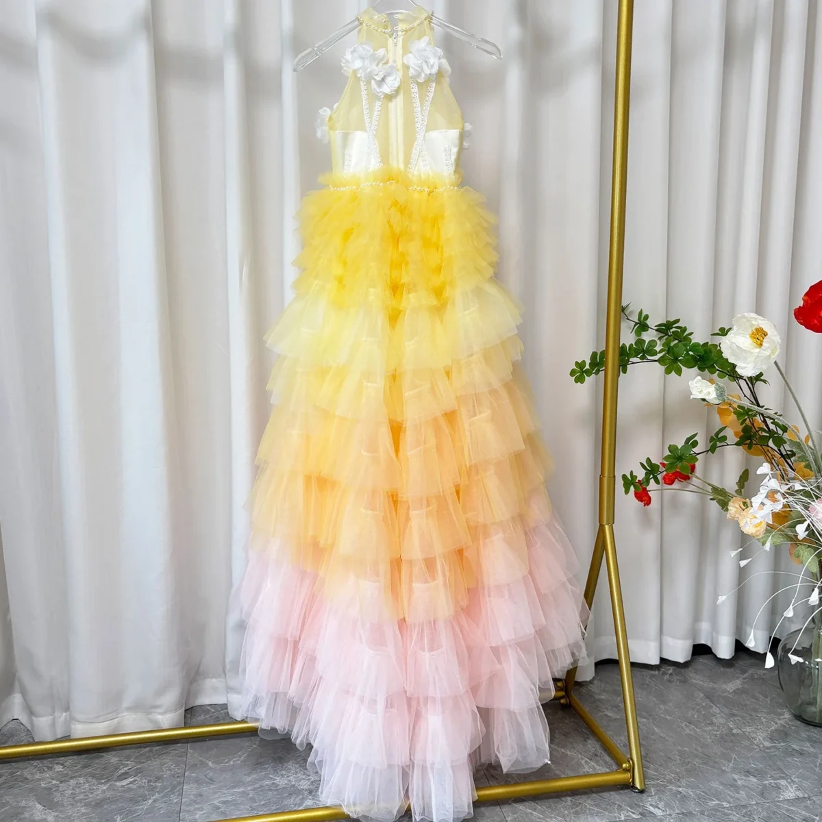 Luxury Sage Green Flower Girl Dresses Handmade Flower