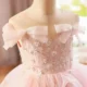 Luxury White Girl Dress Sequined Kids Birthday Girl Dress