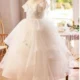 Luxury White Girl Dress Sequined Kids Birthday Girl Dress