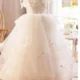 Luxury White Girl Dress Sequined Kids Birthday Girl Dress