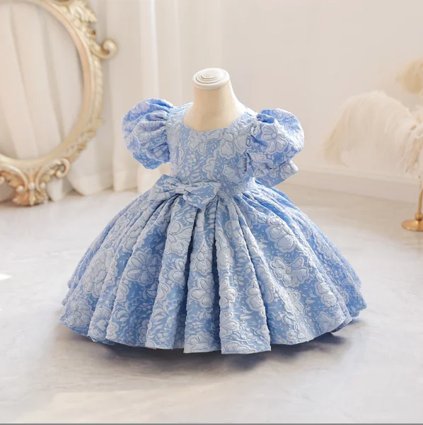 M127-6-24-months-1-6-Years-Yoliyolei-Cute-3D-Patte-AVELAPRO-43739138949347-02 6-24-months 1-6 Years Cute 3D Pattern Bow Baby Girl Dress Birthday Party Wedding Dress For Girl Palace Princess Evening Dresses