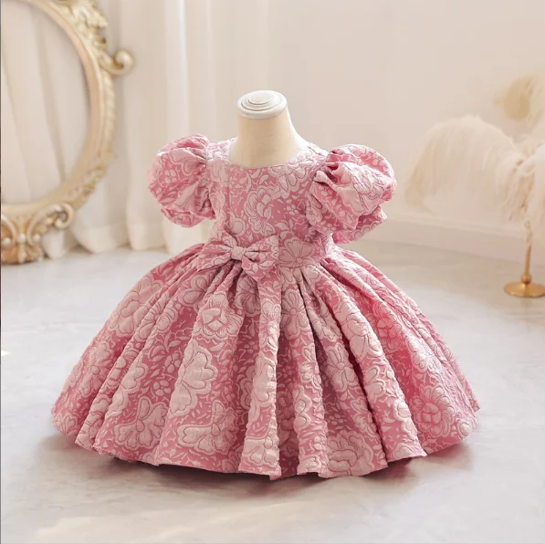 M127-6-24-months-1-6-Years-Yoliyolei-Cute-3D-Patte-AVELAPRO-43739138949347-03 6-24-months 1-6 Years Cute 3D Pattern Bow Baby Girl Dress Birthday Party Wedding Dress For Girl Palace Princess Evening Dresses