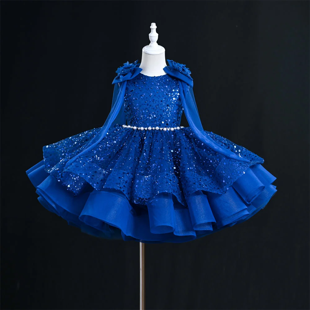 OM074-Sequin-Party-Pearl-Belt-Dress-with-Bow-Flowe-AVELAPRO-45749552152803-05 Sequin Party Pearl Belt Dress with Bow Flower Girl Dress