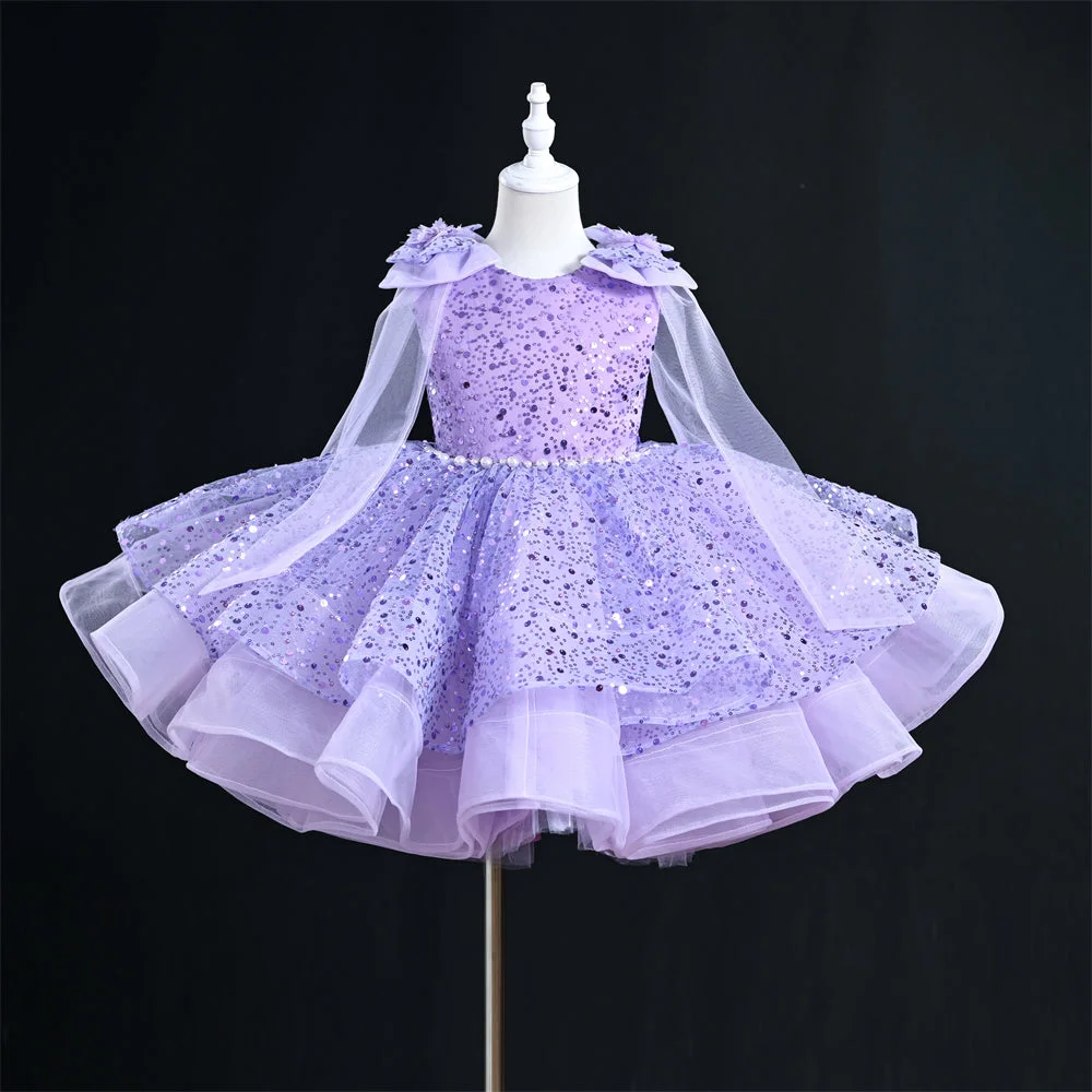 OM074-Sequin-Party-Pearl-Belt-Dress-with-Bow-Flowe-AVELAPRO-45749552152803-06 Sequin Party Pearl Belt Dress with Bow Flower Girl Dress