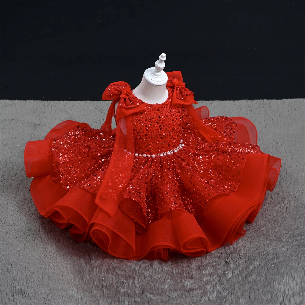 OM074-Sequin-Party-Pearl-Belt-Dress-with-Bow-Flowe-AVELAPRO-45749552152803-09 Sequin Party Pearl Belt Dress with Bow Flower Girl Dress
