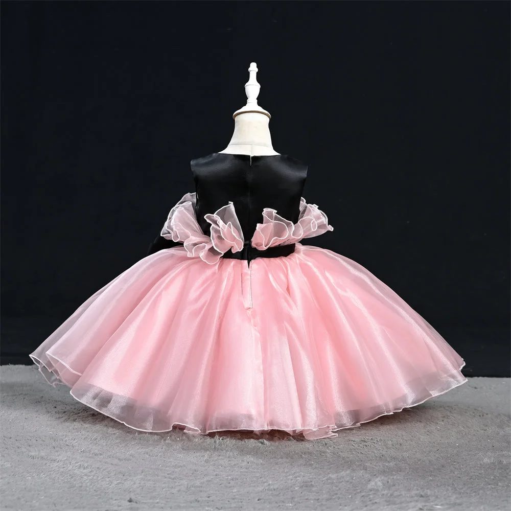 OM4030-Girls-Fluffy-Bow-Design-Party-Flower-Girl-D-AVELAPRO-46373946917091-05 Girls Fluffy Bow Design Party Flower Girl Dress