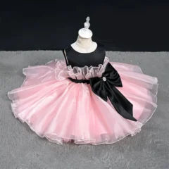 OM4030-Girls-Fluffy-Bow-Design-Party-Flower-Girl-D-AVELAPRO-46373946917091-06 Girls Fluffy Bow Design Party Flower Girl Dress