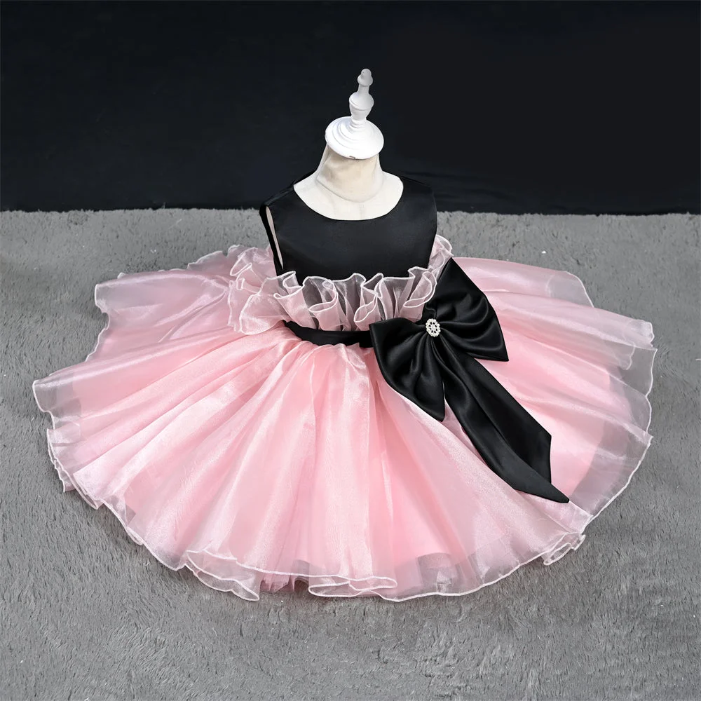 OM4030-Girls-Fluffy-Bow-Design-Party-Flower-Girl-D-AVELAPRO-46373946917091-06 Girls Fluffy Bow Design Party Flower Girl Dress