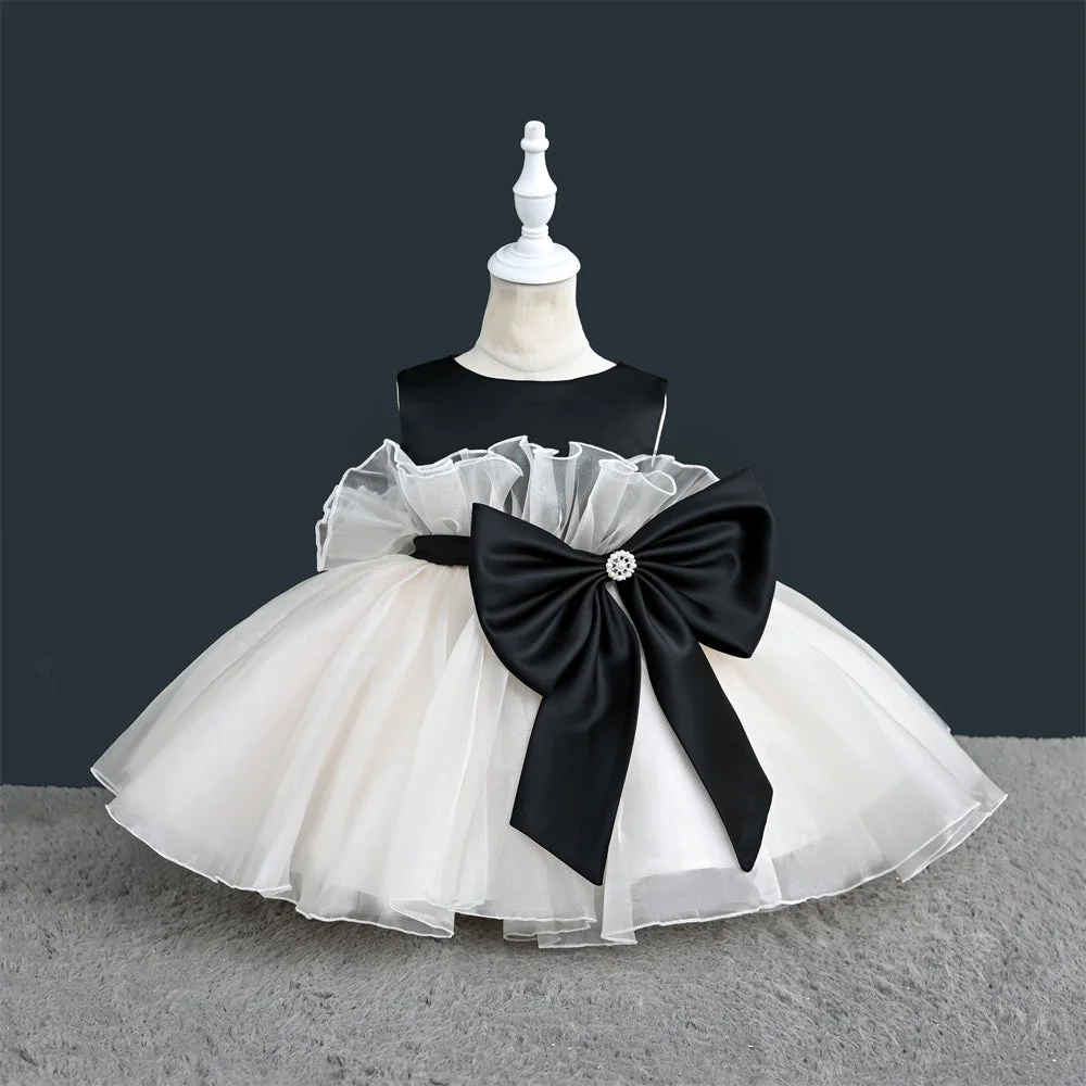 OM4030-Girls-Fluffy-Bow-Design-Party-Flower-Girl-D-AVELAPRO-46373946917091-07 Girls Fluffy Bow Design Party Flower Girl Dress