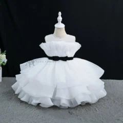 Layered Ruffle Princess Dress for Girls | Flower Girl, Birthday & Party Kidswear