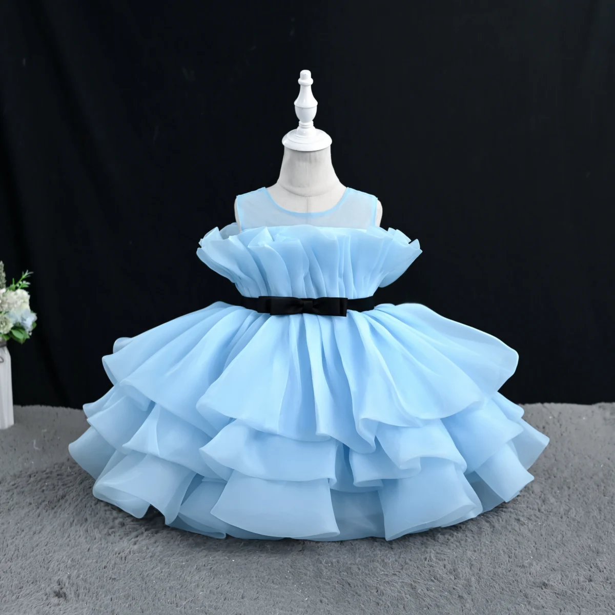 OM4032-Layered-Ruffle-Princess-Dress-for-Girls-Fl-AVELAPRO-47061318303971-07 Layered Ruffle Princess Dress for Girls | Flower Girl, Birthday & Party Kidswear