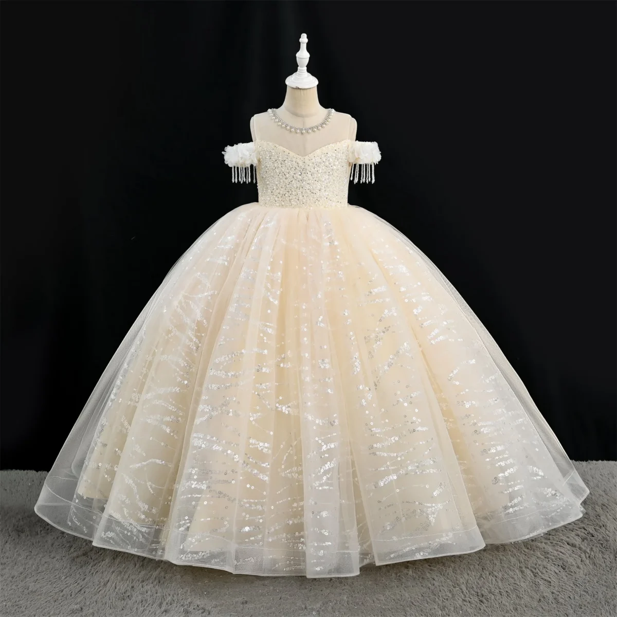 OM4071-Elegant-Flower-Girl-Dress-Sparkly-Tulle-P-AVELAPRO-47142317752547-03 Elegant Flower Girl Dress | Sparkly Tulle Princess Gown for Weddings, Parties & Pageants & Eid