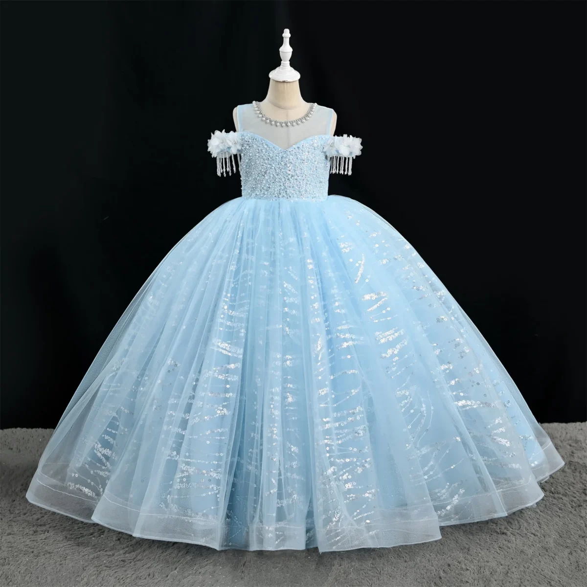 OM4071-Elegant-Flower-Girl-Dress-Sparkly-Tulle-P-AVELAPRO-47142317752547-05 Elegant Flower Girl Dress | Sparkly Tulle Princess Gown for Weddings, Parties & Pageants & Eid