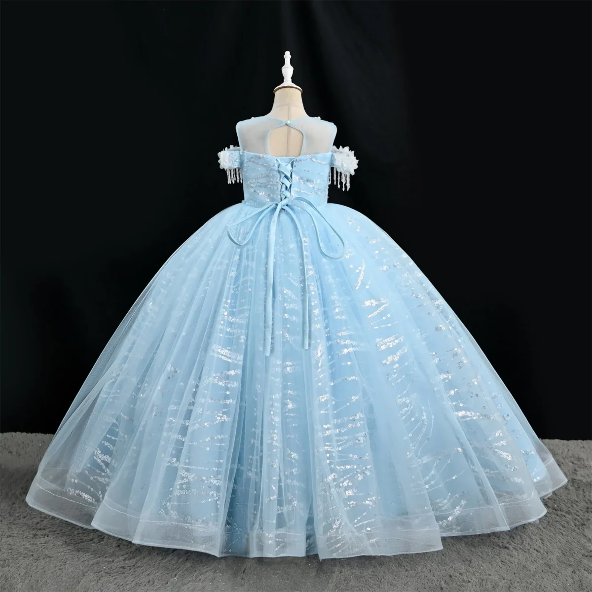 OM4071-Elegant-Flower-Girl-Dress-Sparkly-Tulle-P-AVELAPRO-47142317752547-07 Elegant Flower Girl Dress | Sparkly Tulle Princess Gown for Weddings, Parties & Pageants & Eid