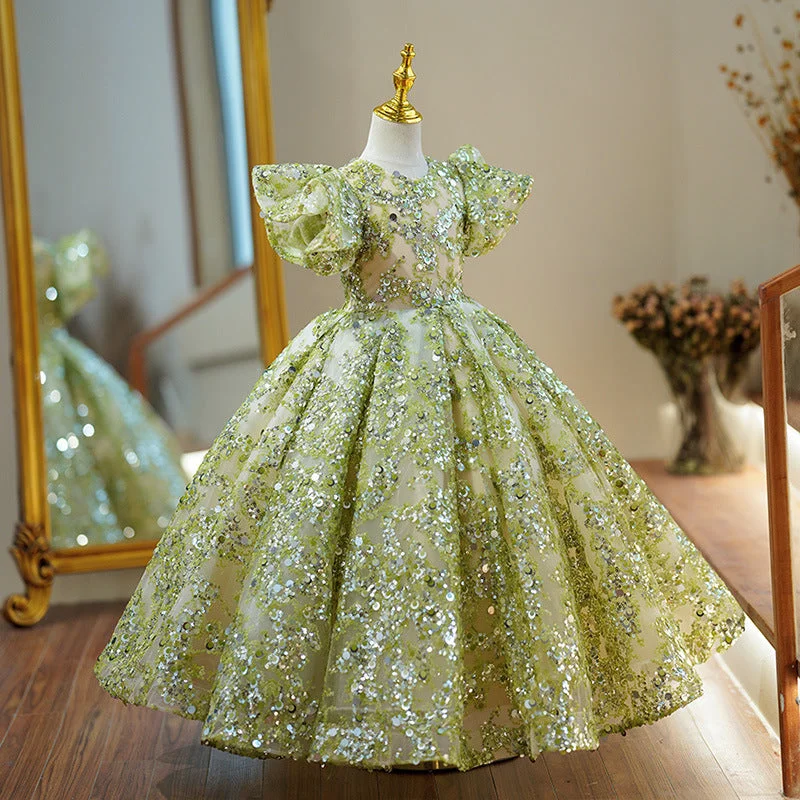 OT001-1-9-Years-Old-Flower-Girl-Kids-Shiny-Sequin-AVELAPRO-43951180579043-04 1-9 Years Old Flower Girl Kids Shiny Sequin Brathday Baby Princess Dress For Party