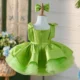 OT005-Girls-High-End-Satin-Fluffy-Dress-Holidays-AVELAPRO-45204094157027-02 Girls' High End Satin Fluffy Dress Holidays Kids Square Neckline Children Princess Dresses With Wide Straps
