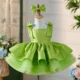 OT005-Girls-High-End-Satin-Fluffy-Dress-Holidays-AVELAPRO-45204094157027-03 Girls' High End Satin Fluffy Dress Holidays Kids Square Neckline Children Princess Dresses With Wide Straps