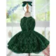 OT008-Dark-green-French-style-neck-hanging-velvet-AVELAPRO-45204128956643-03 Dark green French style neck hanging velvet fluffy princess dress for girls one year old dress