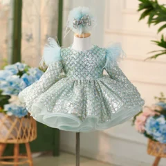 OT010-Sequined-Long-Sleeve-Children-Dress-Spring-W-AVELAPRO-45204477247715-01 Sequined Long Sleeve Children Dress Spring Winter Kids Dresses For Girl