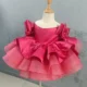 Girl's formal dress pink fluffy baby girl's birthday princess children's dress for 1-16 years