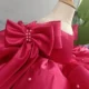 Girl's formal dress pink fluffy baby girl's birthday princess children's dress for 1-16 years