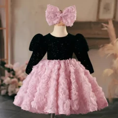 OT041-Sequins-Girls-dress-princess-3D-flowers-children-s-per-ty-dress-AVELAPRO-45474441920739-01 Sequins Girls dress princess 3D flowers children's performance costume fluffy party dress
