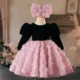 Sequins Girls dress princess 3D flowers children's performance costume fluffy party dress