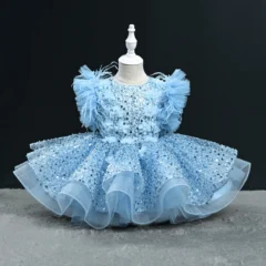 Blue diamond feather dress