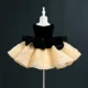 Black Velvet Metallic Silver Bow Party Dress