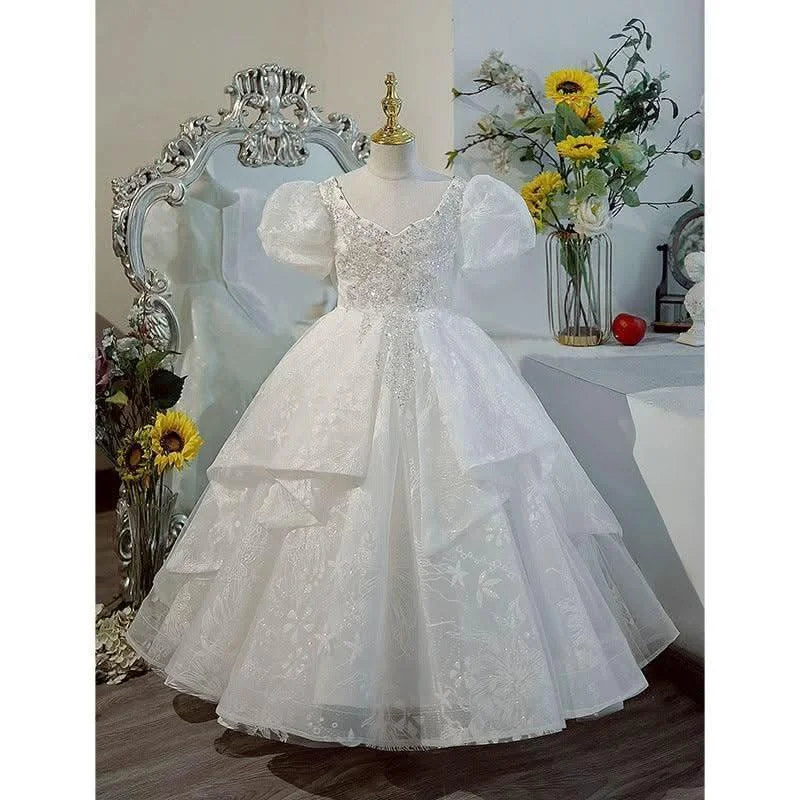 Stylish-Wedding-Flower-Girl-Elegant-White-Puffy-Long-Sleeve-Girl-Princess-Dress-AVELAPRO-47425814757547-03 Stylish Wedding Flower Girl Elegant White Puffy Long Sleeve Girl Princess Dress