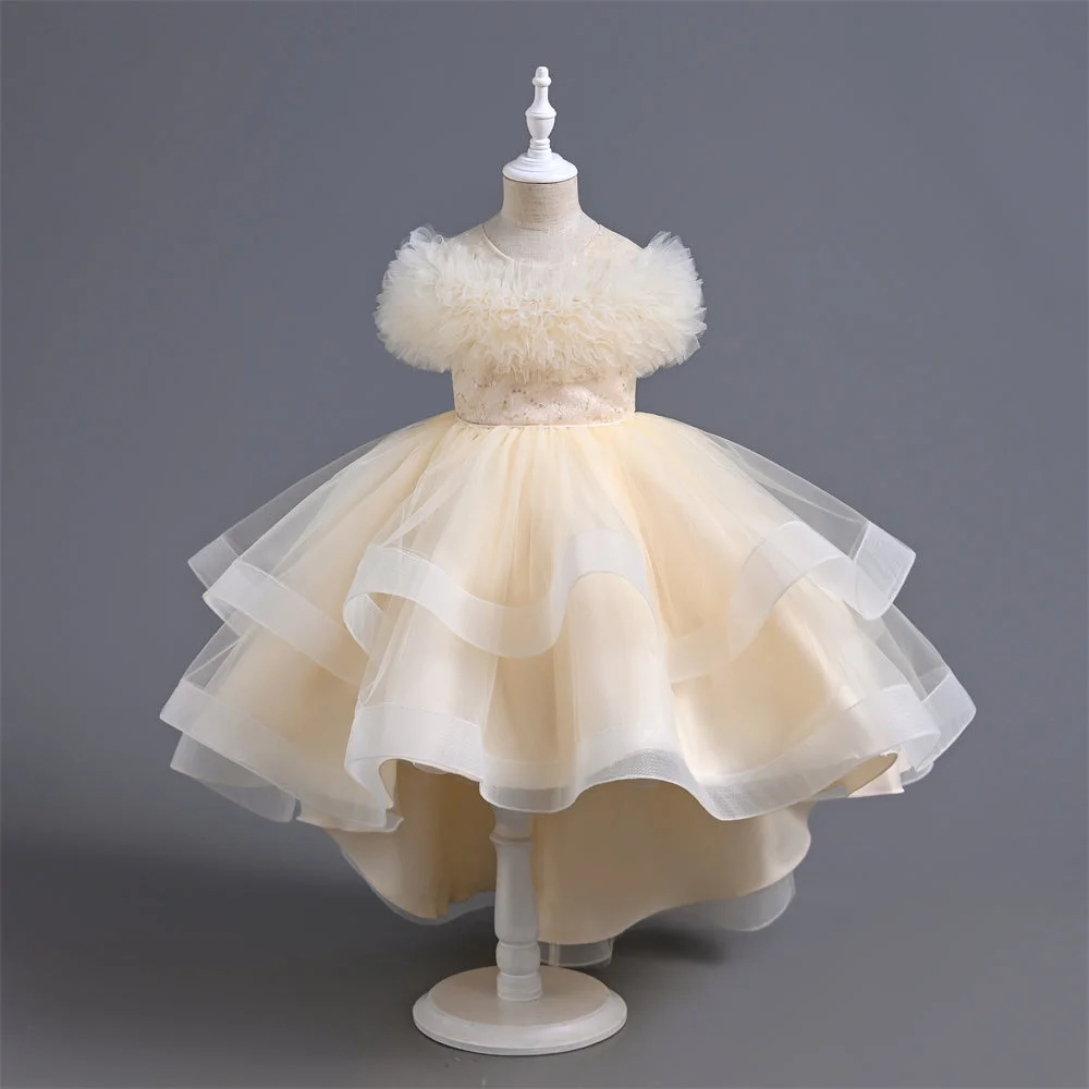 VA238-2024-New-Fashion-Layers-Girls-Dress-Fluffy-Collar-Birthday-Holidays-Wedding-Children-Trailing-Dresses-AVELAPRO-44493730742499-01 New Fashion Layers Girls Dress Fluffy Collar Birthday Holidays Wedding Children Trailing Dresses