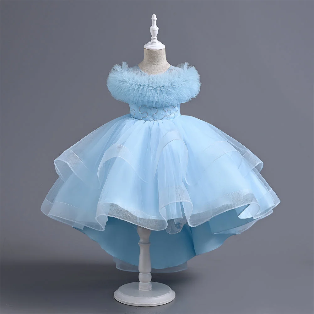 VA238-2024-New-Fashion-Layers-Girls-Dress-Fluffy-Collar-Birthday-Holidays-Wedding-Children-Trailing-Dresses-AVELAPRO-44493730742499-13 New Fashion Layers Girls Dress Fluffy Collar Birthday Holidays Wedding Children Trailing Dresses