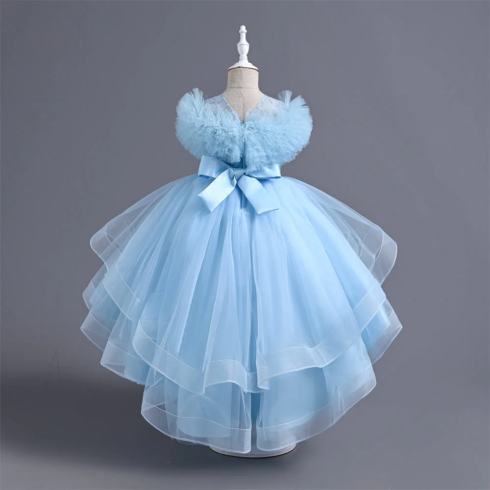 VA238-2024-New-Fashion-Layers-Girls-Dress-Fluffy-Collar-Birthday-Holidays-Wedding-Children-Trailing-Dresses-AVELAPRO-44493730742499-14 New Fashion Layers Girls Dress Fluffy Collar Birthday Holidays Wedding Children Trailing Dresses