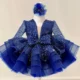 1-9 Years Old Flower Girl Kids Shiny Sequin Brathday Baby Princess Dress For Party