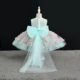 Floral Sequin Ball Gown for Girls, Fluffy Tulle Skirt with Long Train, Princess Party Dress