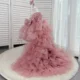 Wedding flower girl elegant evening dress sequined long sleeve party tail girl princess dress