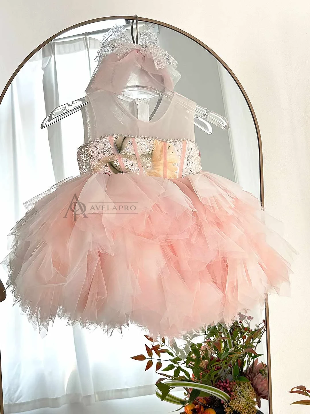 3D Floral Pink Ruffle Dress - Toddler Birthday Party Outfit