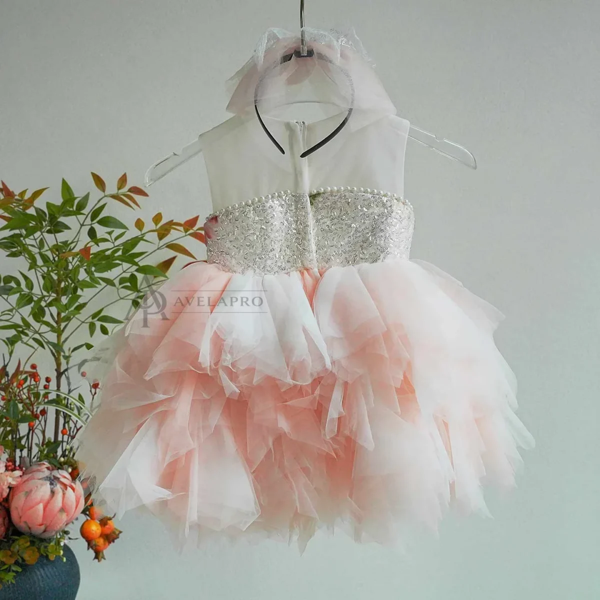 3D Floral Pink Ruffle Dress - Toddler Birthday Party Outfit