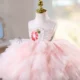 3D Floral Pink Ruffle Dress - Toddler Birthday Party Outfit