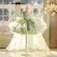 3D Flowers Green Pageant Girl Dress Princess Birthday Gown