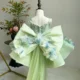 3D Flowers Green Pageant Girl Dress Princess Birthday Gown