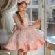 Beading Long Sleeves Flower Girl Dress With Bow