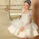 Beading Long Sleeves Flower Girl Dress With Bow