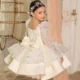 Beading Long Sleeves Flower Girl Dress With Bow